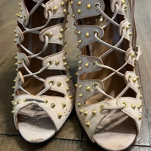 Schutz “Arieli” Lace Up Studded Pumps Size 10B - Picture 5 of 9